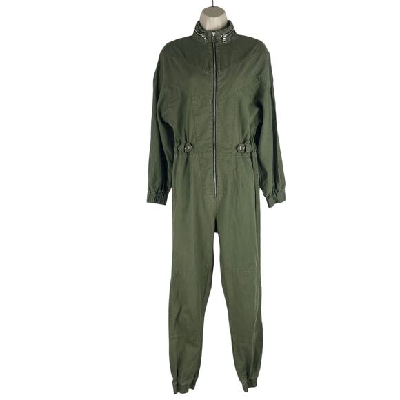 RTA Halima Utility Front Zip One Piece Jumpsuit Tomboy Green Size S - Picture 4 of 12